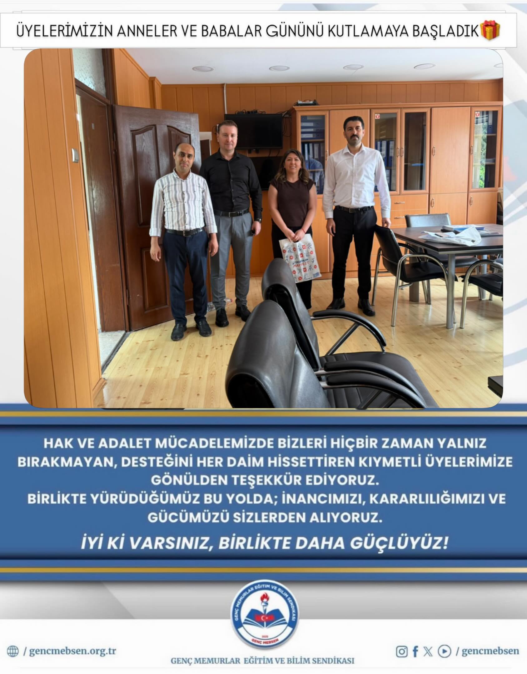 Genç MEBSEN Olarak Kıymetli Üyelerimizin Anneler ve Babalar Gününü Kutlamaya Devam Ediyoruz